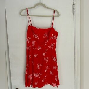 Reformation red linen mini dress